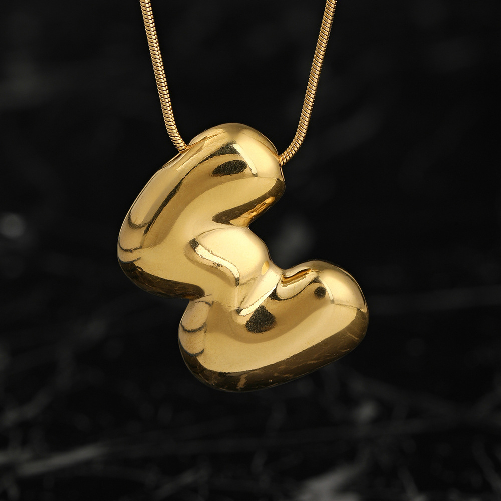 Colgante único venta cruzada de burbujas de fundición 26 collares de letras inglesas accesorios colgante DIY joyas de acero inoxidable