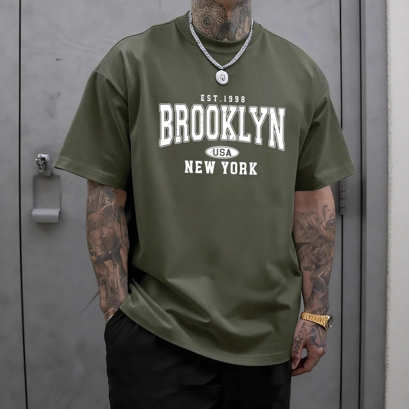 Brooklyn New York Usa Print Men's T-Shirt Cotton Casual T-Shirt Soft O-Neck Streetwear Hip Hop Fashion Store Brooklyn New York Usa Print Men's T-Shirt Cotton Casual T-Shirt Soft O-Neck Streetwear Hip Hop Fashion Store
