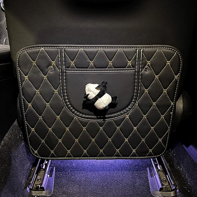 protective pad, children's car rear – Chair back anti-kick pad - panda-black-anti-kick-mat-short-version