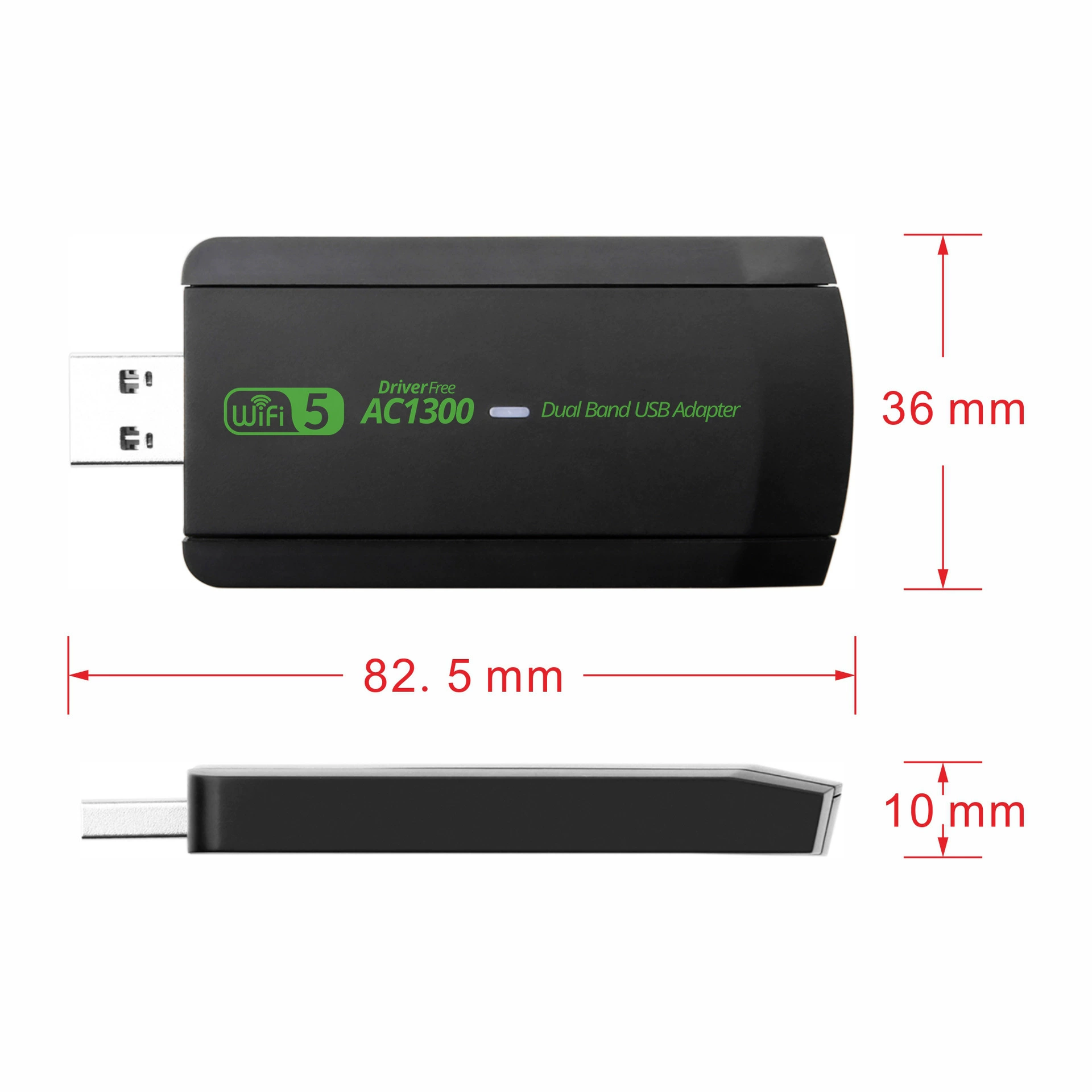 Free -driven 1300M wireless network card Gigabit dual -frequency platform USB receiver computer WiFi transmitter 5G
