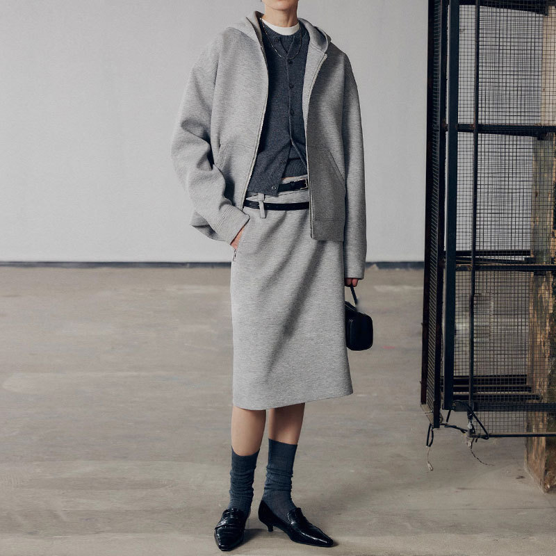 In-Stock Kei Japan Fluffy Naked-Feel Air Layer Double-Zipper Hooded Oversized Sports Suit for Women Autumn 2026