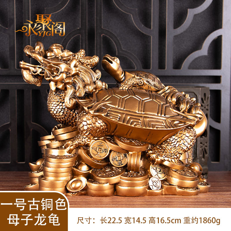 Figura decorativa dragón-tortuga feng shui