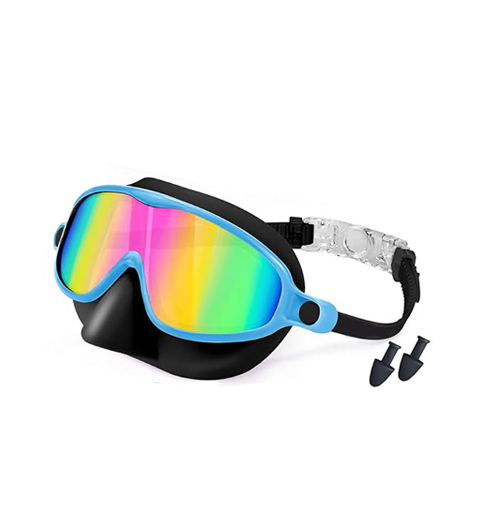 600A-어린이-검정색과 파란색-다채로운 분말 도금 + 귀마개