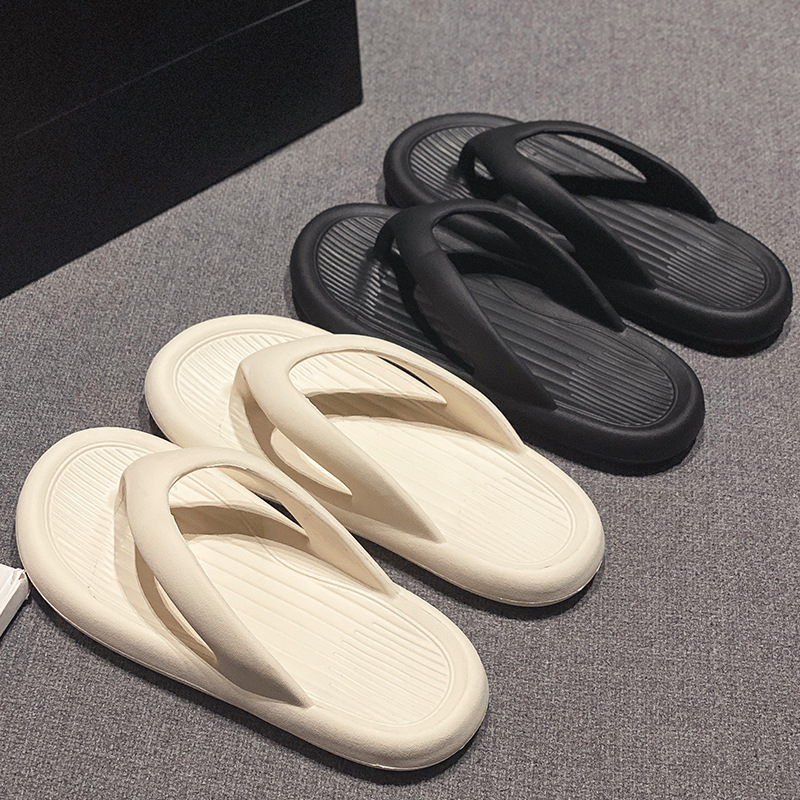 Zapatillas de suela gruesa de eva transfronteriza para hombres, sandalias y zapatillas de verano, zapatos de playa con clip, pisando mierda, pareja, chanclas, mujer