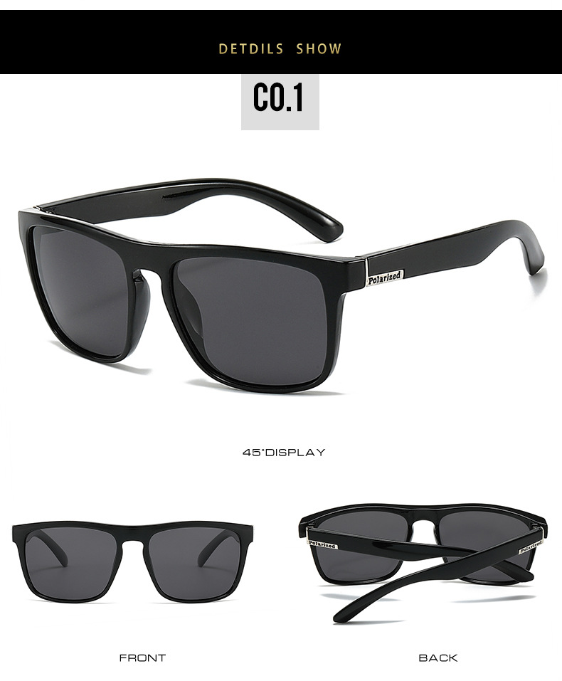 60g Weight Full Frame Glasses Structure Sunglasses Classification Tac, UV400 Protection Lens Material Square Glasses Style Travel Occasion Color Block Pattern All Seasons Season Unisex Gender Casual Style Dazzling blue, Black Color Casual Color Block Tac UV400 Protection Square Full Frame Men's Sunglasses 7