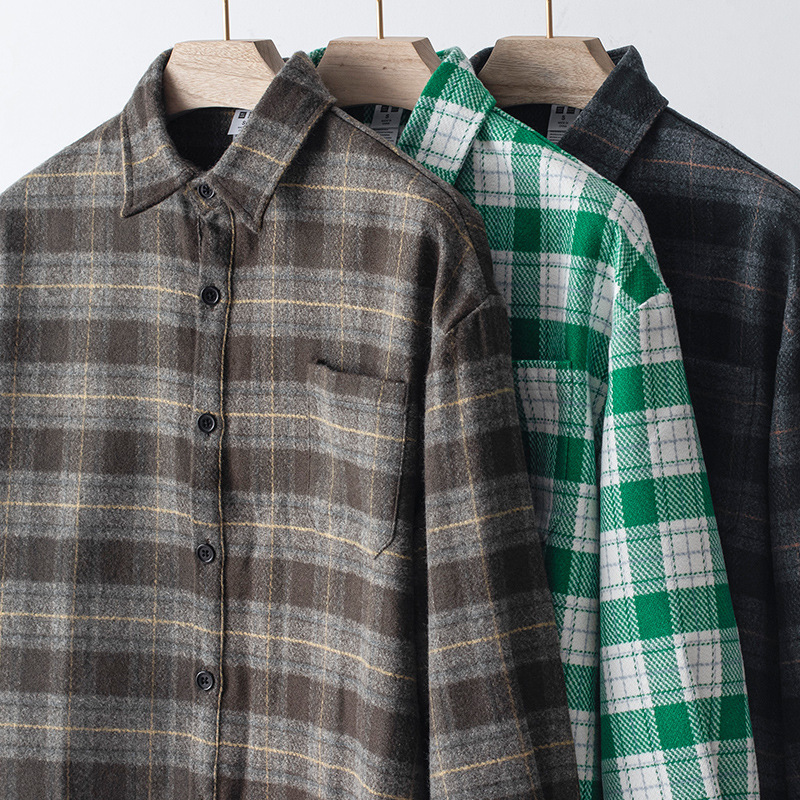 Sanded Thickened Shirt Men Warm Plaid Long Sleeve Heavy Retro Loose Shirt Casual Jacket Tide Autumn Winter Sanded Thickened Shirt Men Warm Plaid Long Sleeve Heavy Retro Loose Shirt Casual Jacket Tide Autumn Winter
