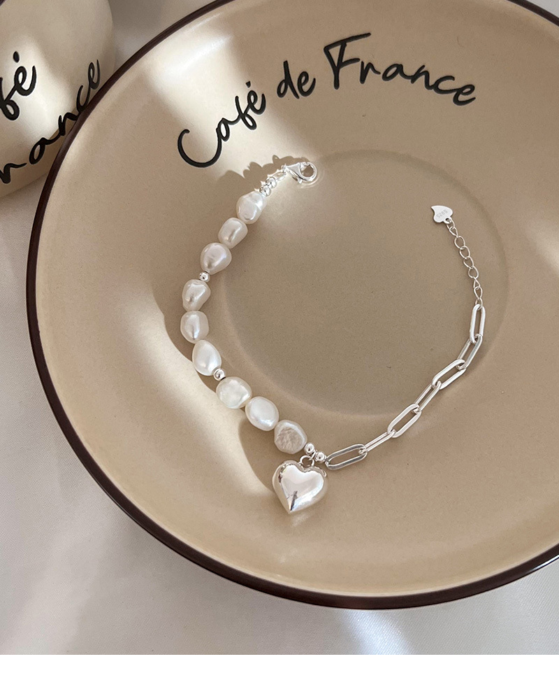 S Yintai Silver Vintage Baroque Pearl Love Bracelet Student Light Luxury High End Feel Handmade Jewelry_voghion.com