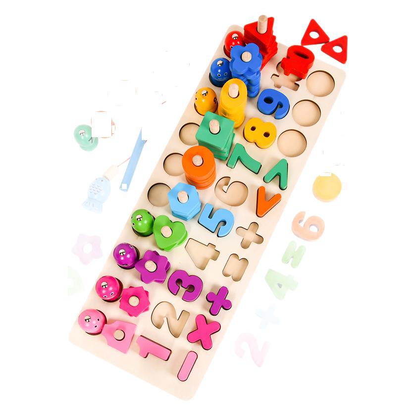 Pesca de madera para bebés y niños, juegos de pesca para niños magnéticos de madera, juguetes prácticos para la inteligencia, accesorios en bruto