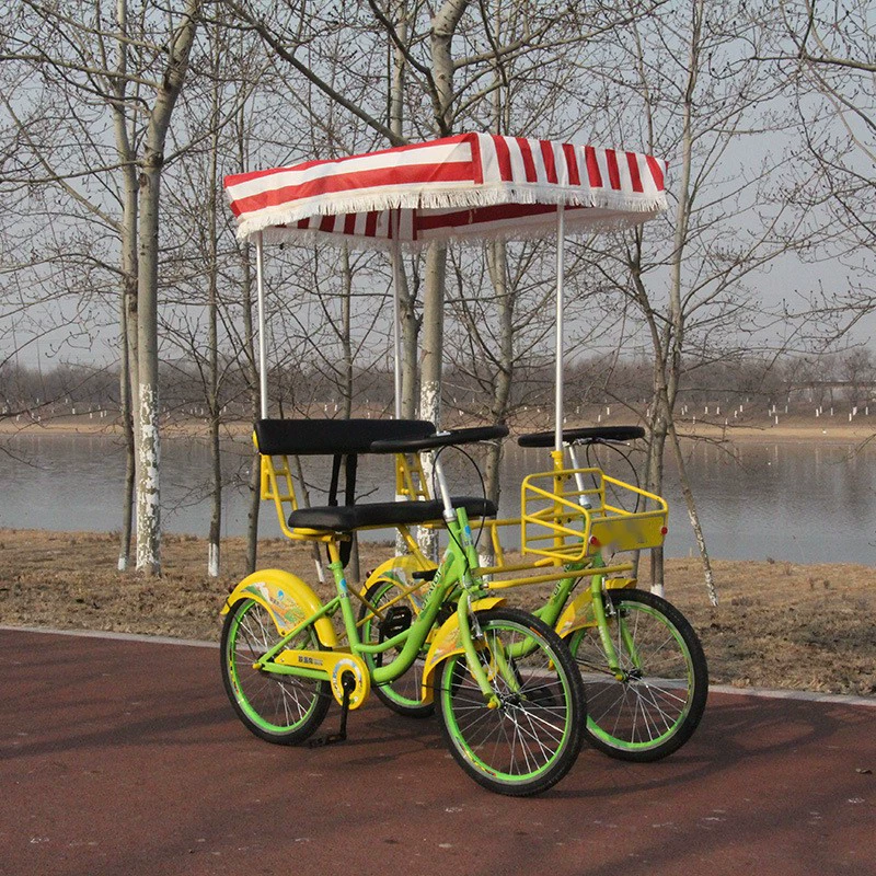 Велосипед- tandem, двойная коляска на четырех колесах, для любимого