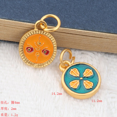 沙金古法金diy五路財神佛眼滴油吊墜藏式手鍊項鍊diy飾品配件