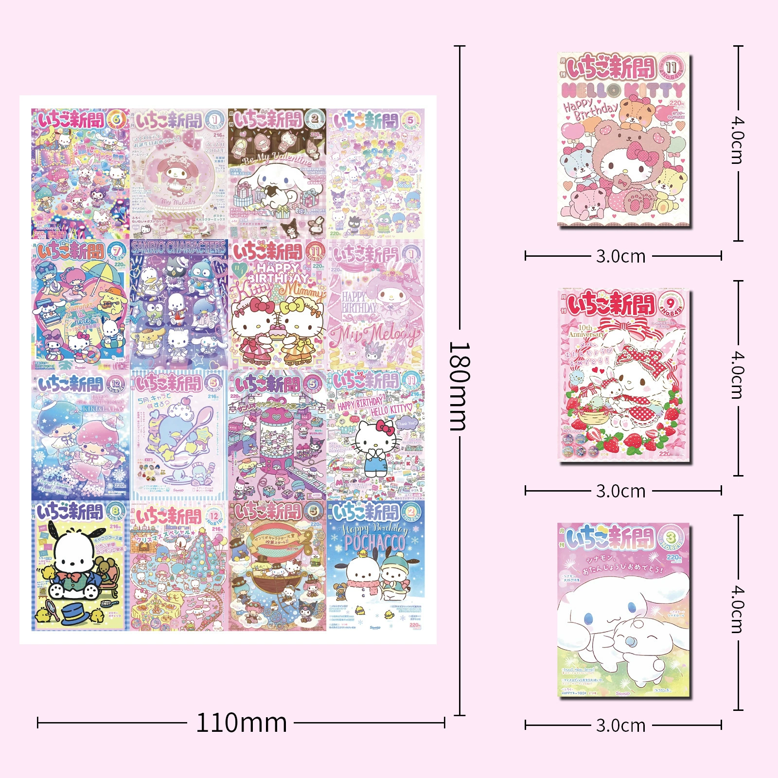Sanrio, table poster, comics, laptop, waterproof sticker