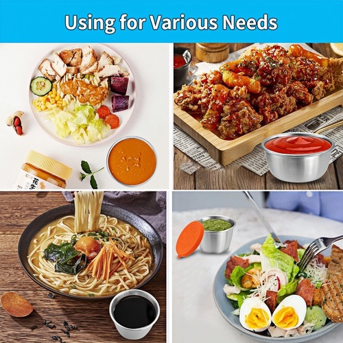 Cross-border 304 stainless steel sauce dish with anti-leak silicone lid, Western-style black pepper tomato sauce cup, seasoning dish, seasoning cup