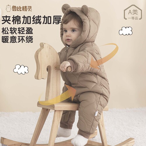 Baby cotton-padded clothes, autumn and winter onesies, baby winter clothes, cotton-padded outdoor clothes, cotton-padded clothes, Amazon cross-border supply