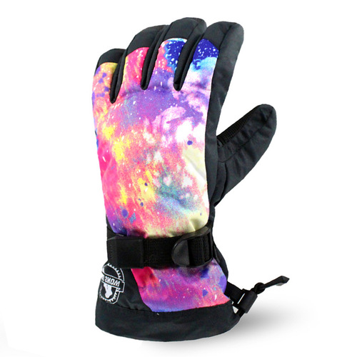 Ski gloves women's snowboard and double board ski gloves warm and thickened to resist cold