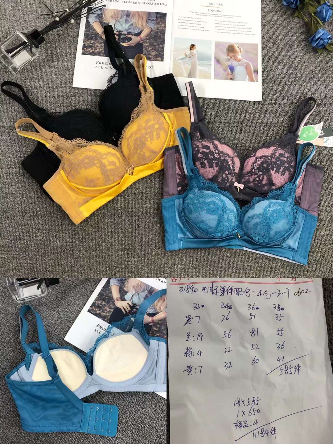 Sujetador de encaje de punto cintura ajustable adelgazamiento pecho ropa interior pequeño pecho push up ropa interior cómoda push up sujetador sin costuras