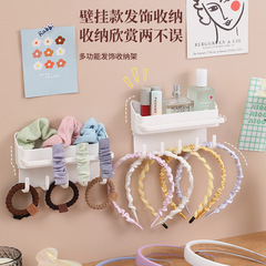 Cat-shaped wall-mounted storage rack, hair accessory and jewelry organizer, multi-functional bathroom hook, wall storage
