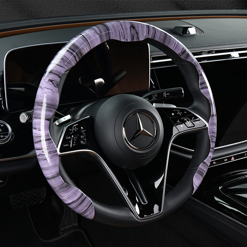 2025 new 5D headband forged carbon maple pattern card type car steering wheel cover factory direct sales of a generation of hair