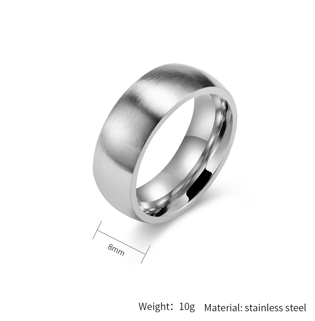 Simple Style Solid Color Titanium Steel Rings 1 Piece