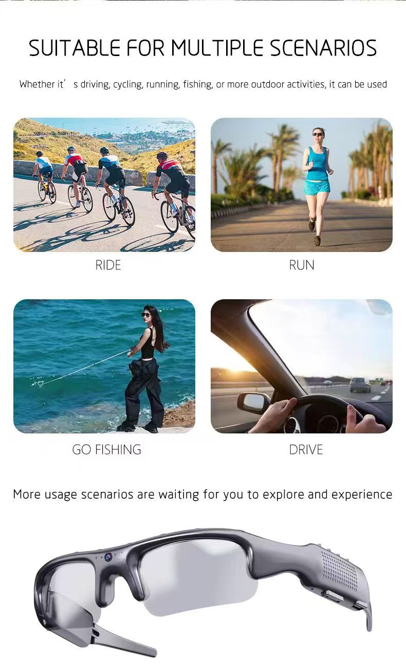 Slimme fietsbril met wifi sportcamera en video-opname_voghion.com