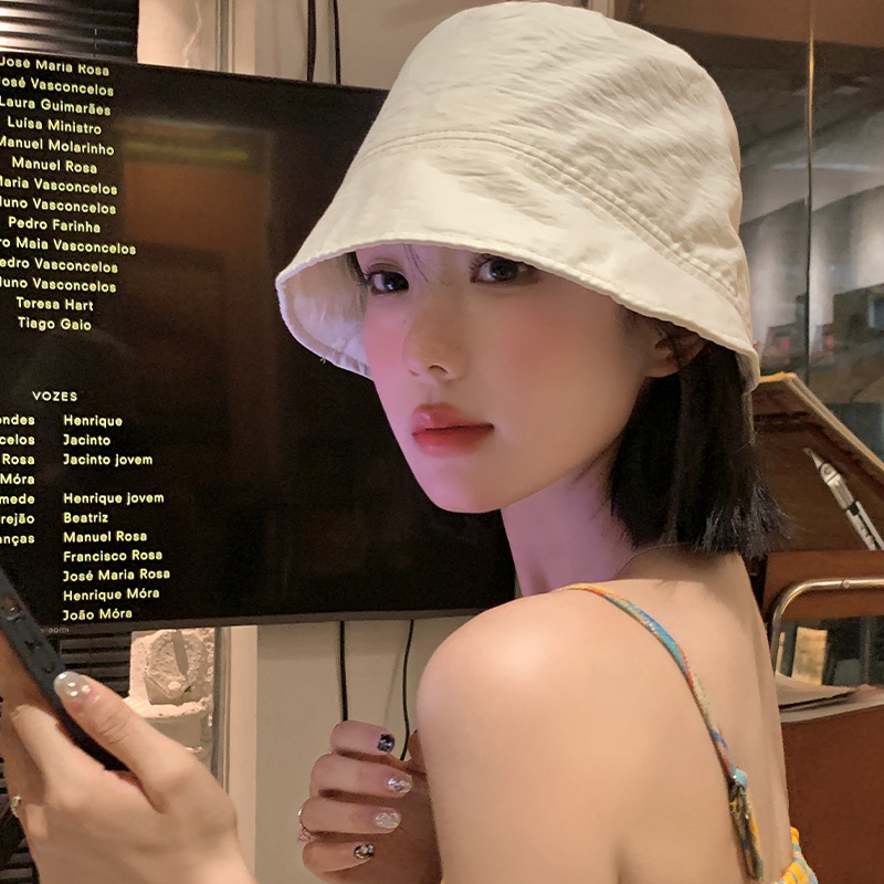 2024 nuevo sombrero de pescador japonés para mujeres de verano delgado ocio sombrero de bisel grande para mostrar la cara pequeño sombrero de balde de protección solar