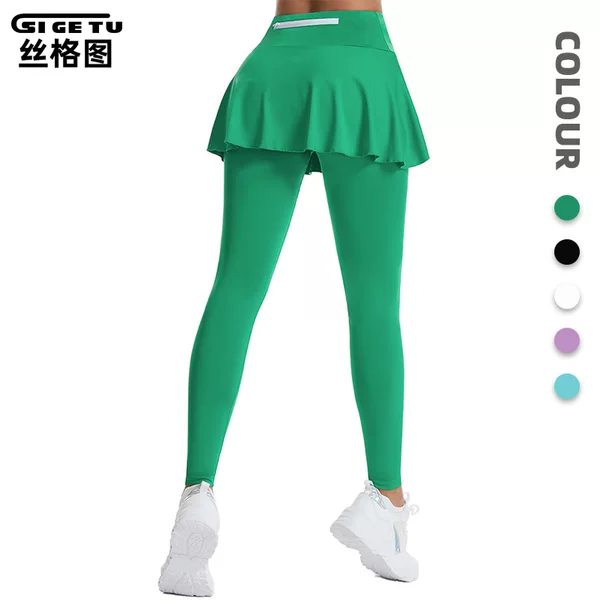 Stylish Sports Tennis Skirt Pants for Women, Autumn High-Waisted Butt-Lifting Yoga Long Skirt, Running Training Badminton Skirt, Cross-Border