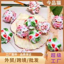 新款树脂亚克力串珠散珠圣诞创意卡通圆珠DIY串珠笔散珠饰品配件