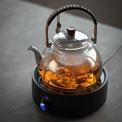 Japanese-style glass teapot high temperature resistant steaming dual-purpose home office lifting kettle around the stove to cook tea electric ceramic stove set