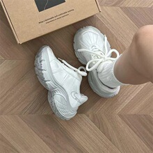 爆款厚底老爹鞋女2025早春新款欧货做旧擦色高级感增高时尚休闲鞋