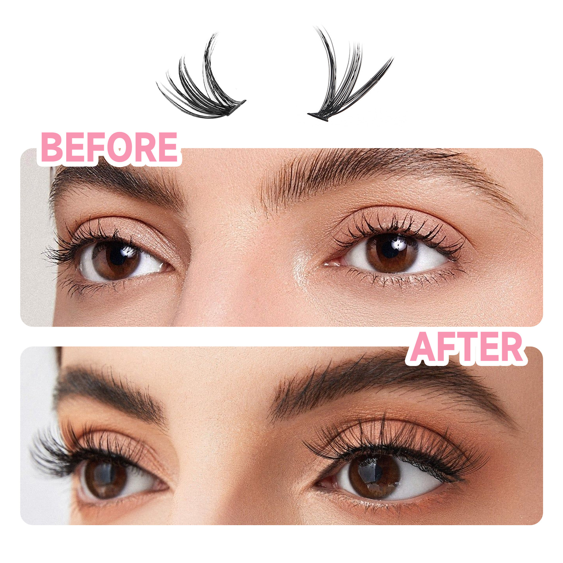 Bricolaje lash estilo transfronterizo europeo y americano extensión segmentada libro de pestañas efecto 3D natural traje de un solo grupo pestañas postizas