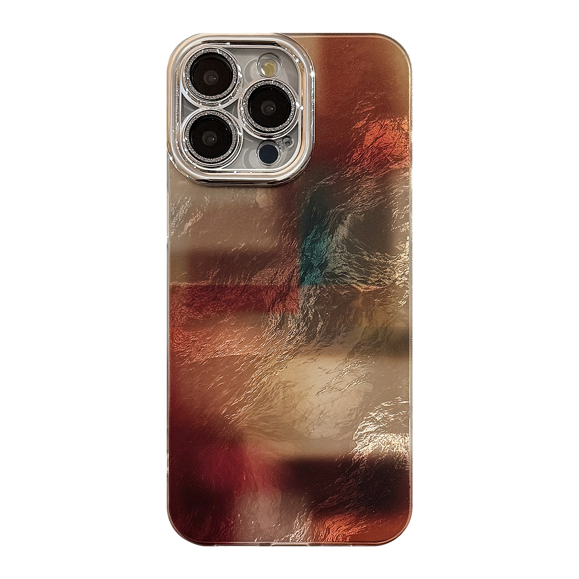 Funda para teléfono con diseño vintage de patchwork en degradado, compatible con iPhone 17, protector de lente para Apple 15 Pro Max, iPhone 14, funda rígida Melard 13.