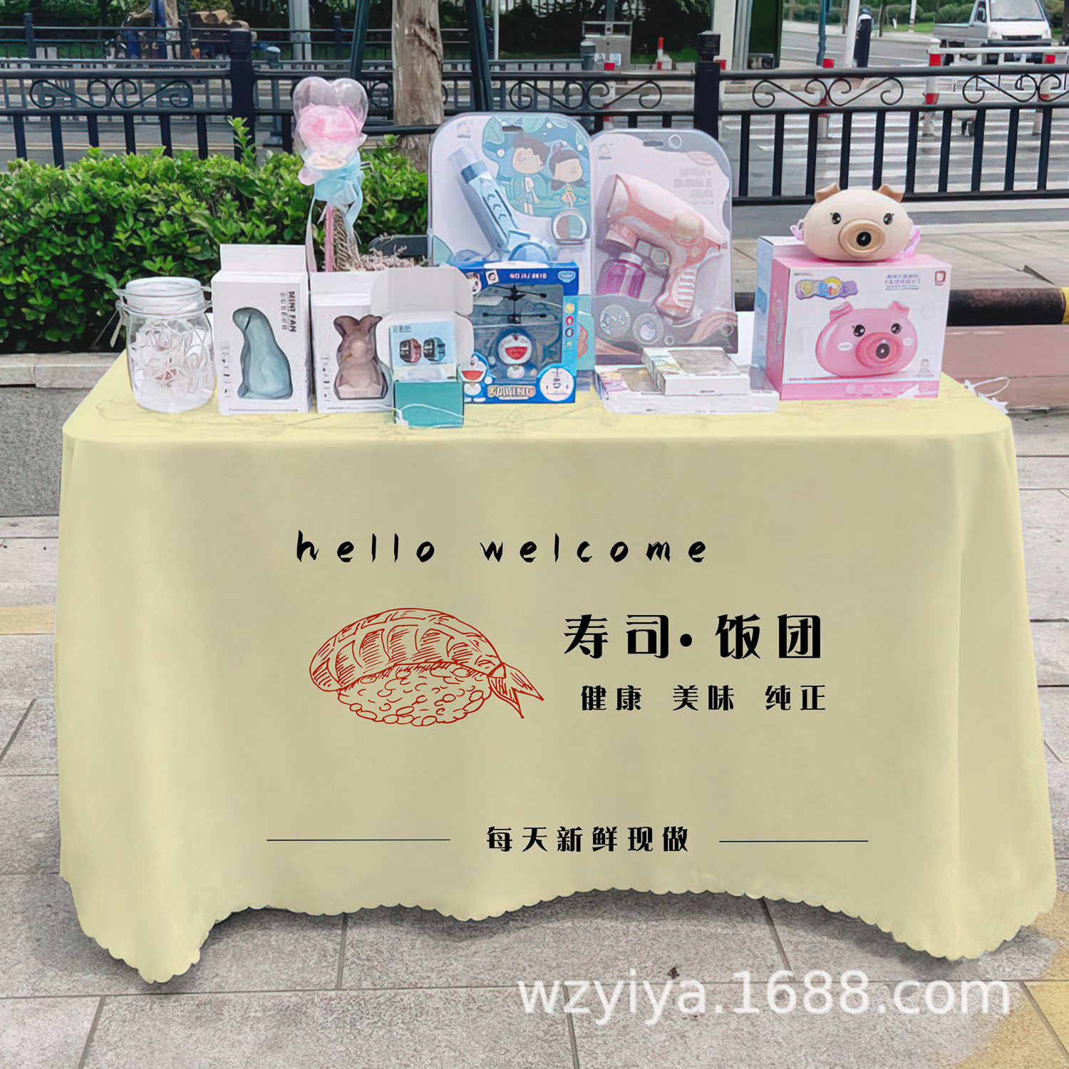 Sushi toal de mesa letrero mercado nocturno gourmet puesto toal de mesa carro publicidad toal de mesa publicidad toal