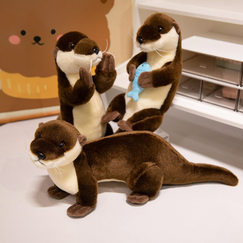 Cross-Border Realistic Animal Otter Plush Toy Doll, Soft and Cute Sea Otter Stuffed Animal, Home Decoration for Children Cross-Border Realistic Animal Otter Plush Toy Doll, Soft and Cute Sea Otter Stuffed Animal, Home Decoration for Children