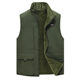 Vertical collar autumn and winter fleece-lined thickened warm vest men's middle-aged and elderly fever winter vest big pocket wholesale plus size