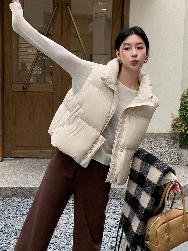 2025冬季新款韩版羽绒服马甲女短款立领加厚泡芙款保暖时尚高级感|undefined