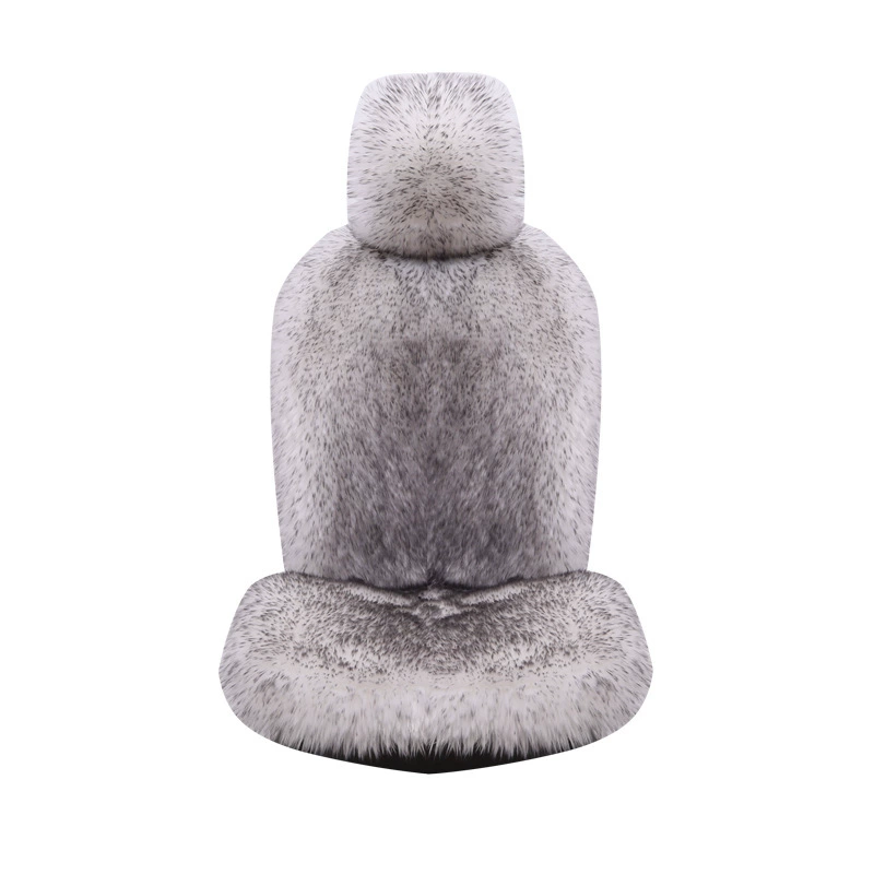 Plush car seat cover, full‑back faux‑fur winter seat cushion, universal fit