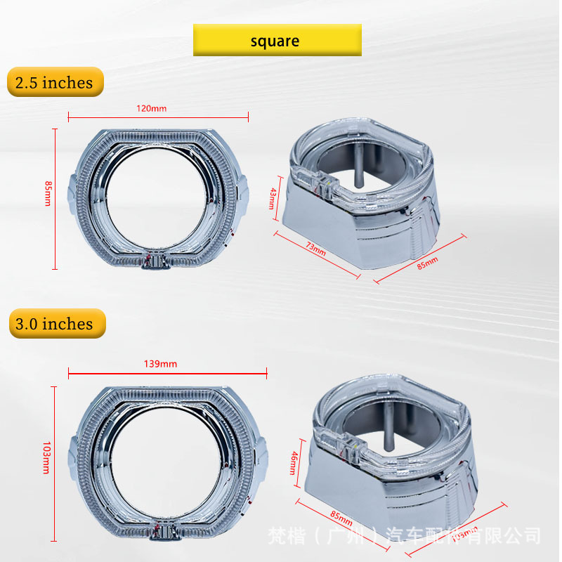 Cubierta de decoración de lentes de ángel de 2.5 pulgadas de gran cuadrado de 3 pulgadas de blanco y amarillo bicolor amarillo y blanco cubierta integral