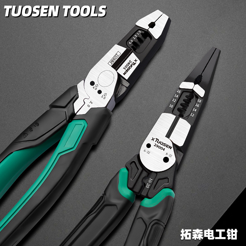 Tuosen multifunctional labor-saving wire pliers wire and cable stripping pliers pointed mouth tiger pliers manual electrical pliers