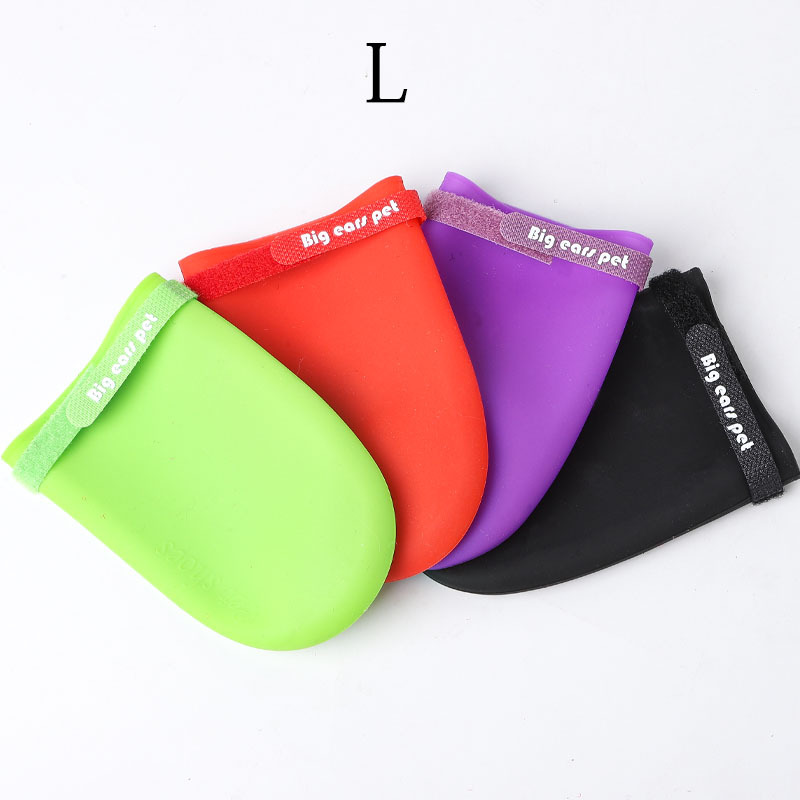 Z venta al por mayor de cuero Taobao color caramelo cubierta de goma para mascotas transfronteriza antideslizante mascota calcetines mascota cubierta del pie mascota Botas de lluvia para mascotas