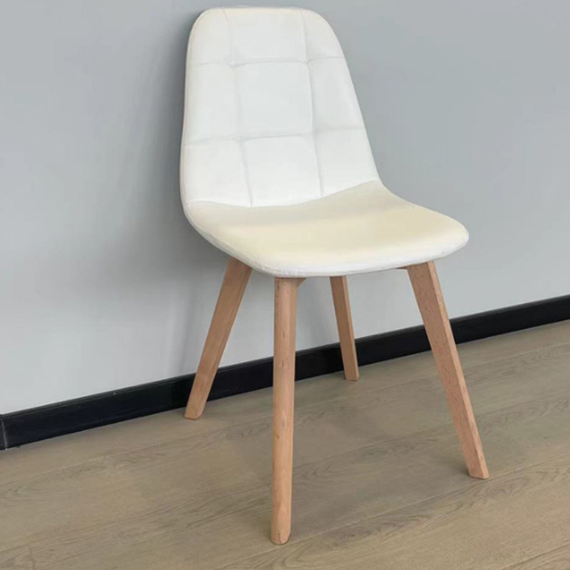 Silla de comedor tapizada minimalista moderna con respaldo, silla de café para el comedor del hogar, silla de reuniones de oficina, silla de cuero, lujo ligero.