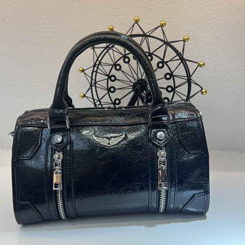 스몰 오일 가죽 블랙