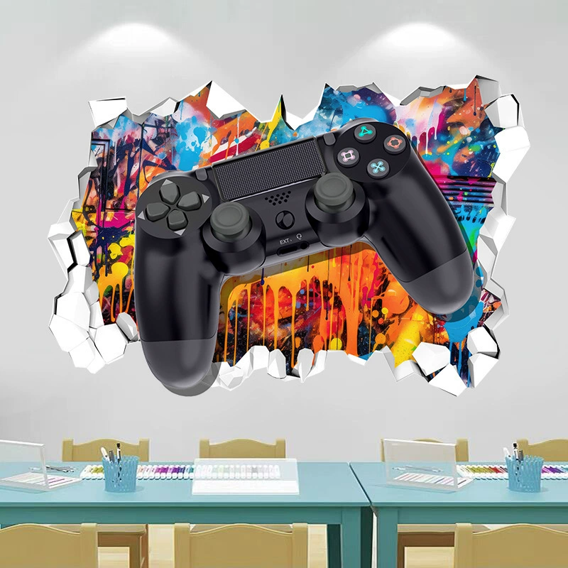 Крутая граффити настенная наклейка на игровую приставку логотип плакат игрока настенная наклейка для мальчиков спальня мультфильм водонепроницаемая наклейка ПВХ