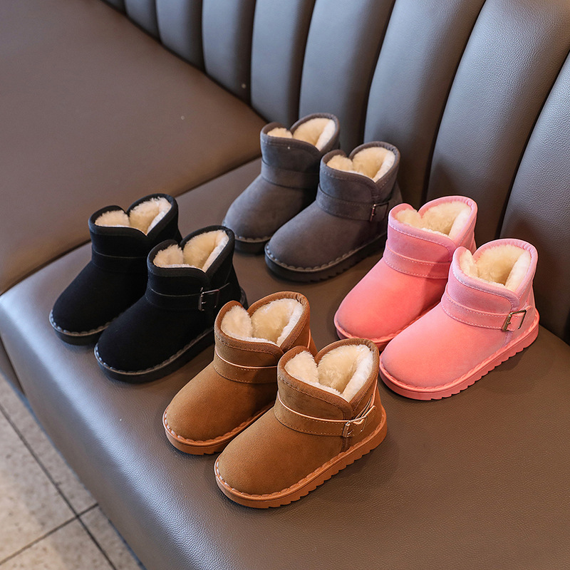 2023 inverno nuove scarpe per bambini scarpe di cotone per bambini stivali da neve per bambini ispessiti peluche stivali di cotone caldi e antiscivolo_voghion.com