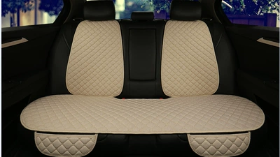 Four Seasons Pad: Seat Cushion Four-Season Universal Car - rear-seat-backrest-warm-rice-linen