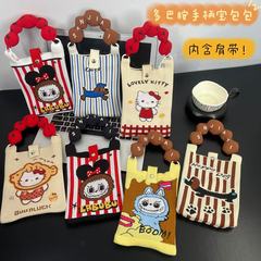 新商品ins携帯バッグかわいい漫画ニットバッグファッション百合斜めショルダーバッグ高級感シングルショルダーバッグ