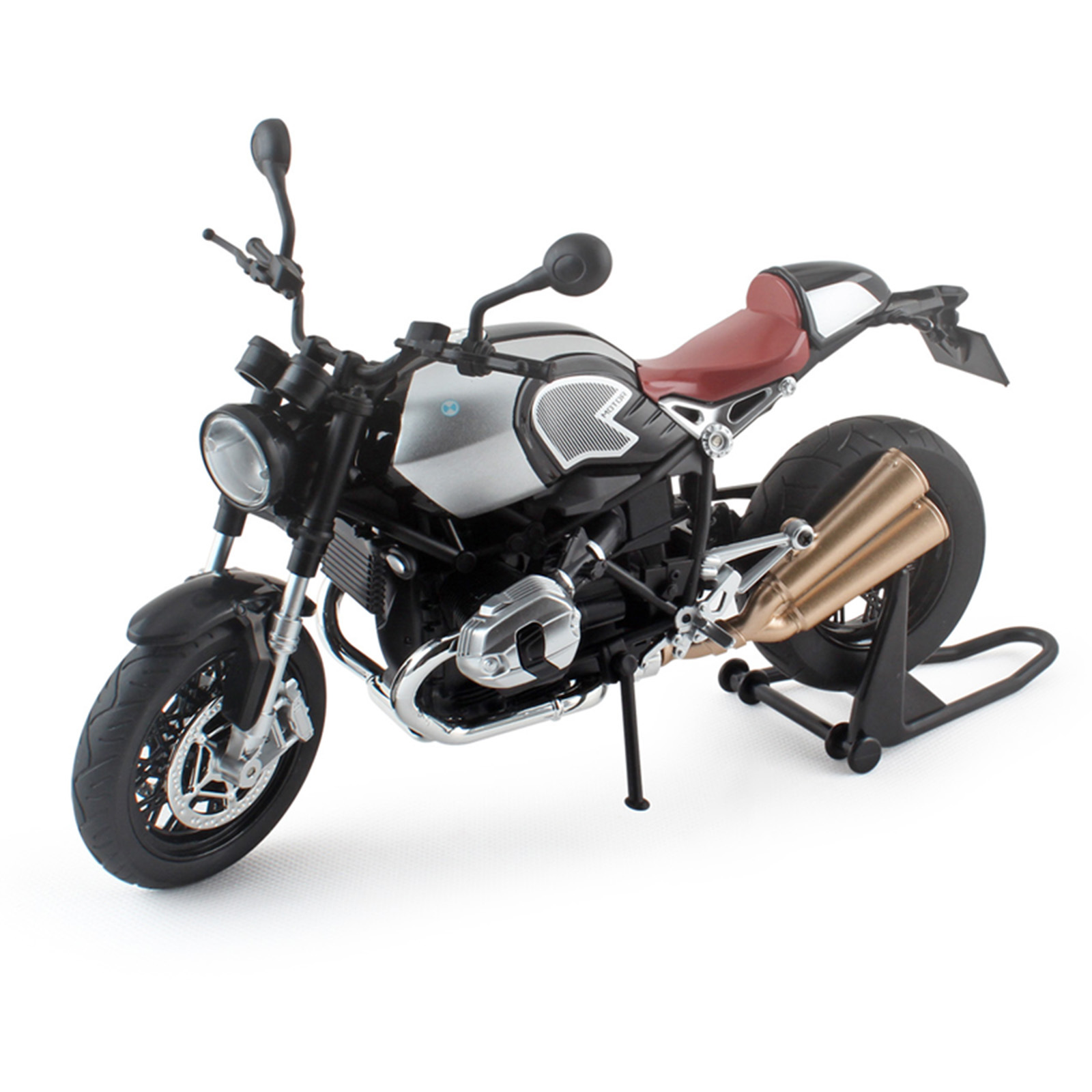 Modelo de simulación de motocicleta Bao Latte a escala grande 1:9, de aleación, con amortiguador y dirección, iluminación, caja sorpresa de regalo, dropshipping.