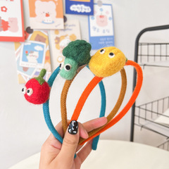 Korean children's hair tie autumn new cute girl 3D felt vegetable-shaped headband hair clip hair accessory