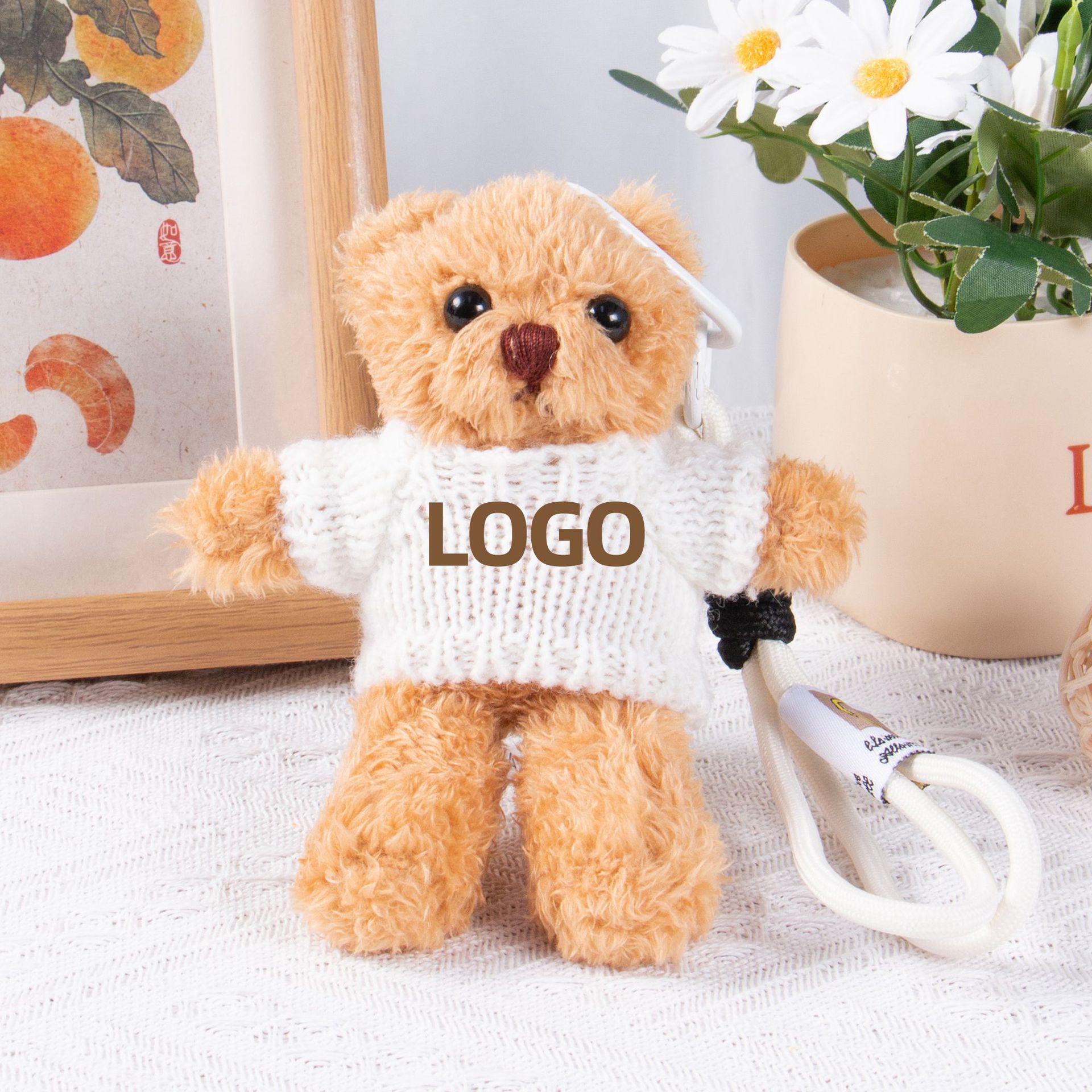 Teddy Bear Keychain Colgante Bolsa accesorios de ropa impresa LOGO vestido Teddy Teddy Doll juguetes de peluche