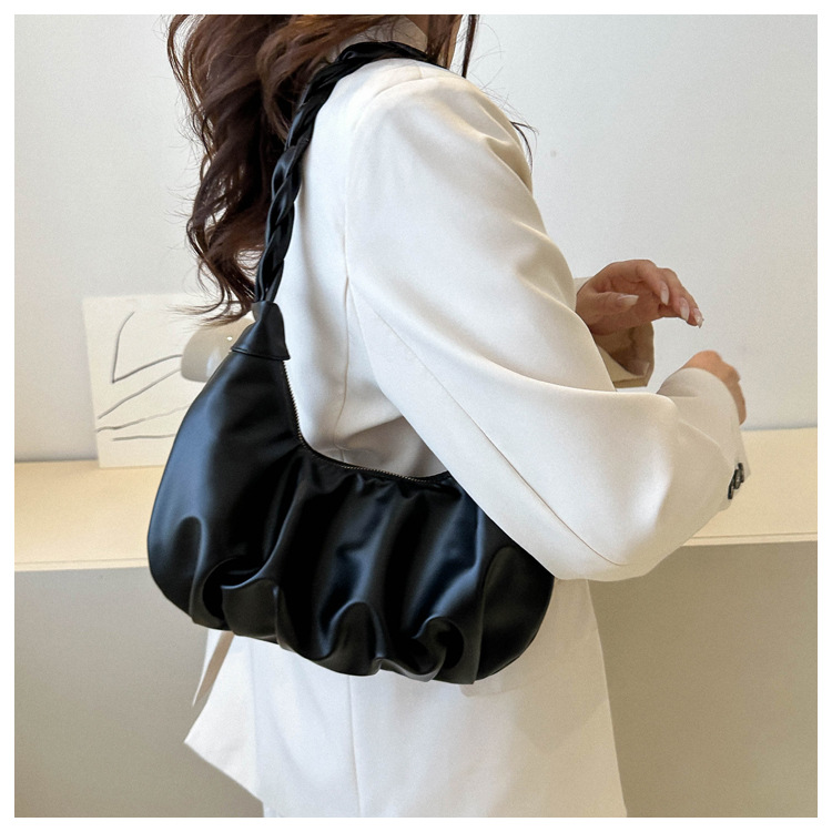 Cloud pleated single shoulder underarm bag with texture for women's 2024 new trendy internet celebrity handbag_senzul.com