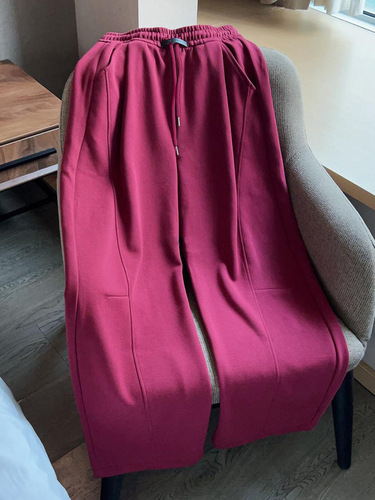 Fleece-lined, thickened harem pants—women's autumn/winter new arrival, flowing high-waisted slimming loose-fitting sports pants, casual sweatpants, wide-leg pants.