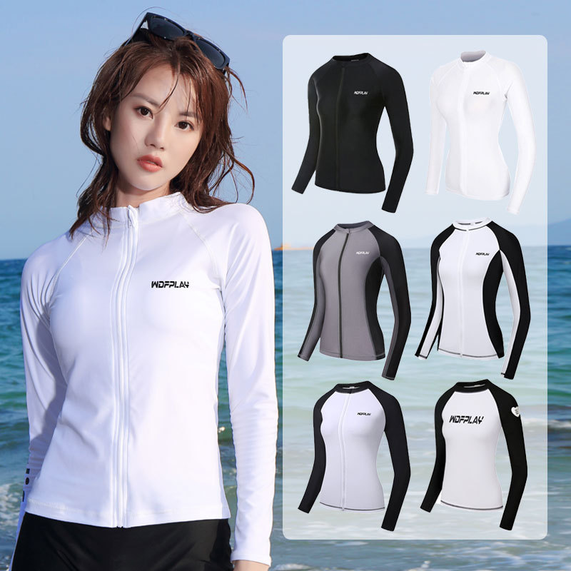 New Wetsuit Women's Surfing Suit Snorkeling Suit Surfing Suit Outdoor Split Long-Sleeved Sun Protection Women's Jellyfish Suit Swimsuit